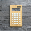 Modern 12 Digit Big Keys Calculator Battery Or Solar Power Calculator Bamboo Desktop Calculator