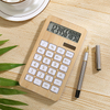 10 Digit Bamboo Calculator Battery or Solar Power Scientific Calculator Dual Power Desktop Calculator