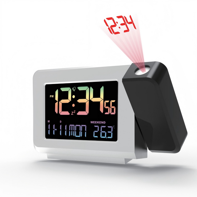 Digital Alarm Clock Display Calendar Temperature Backlight Digital Desk Table Clock Digital Projection Clock