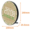 Bamboo Patterned LED Digital Wall Clock with Week Date Digital Alarm Clock Display Temperature Humidity