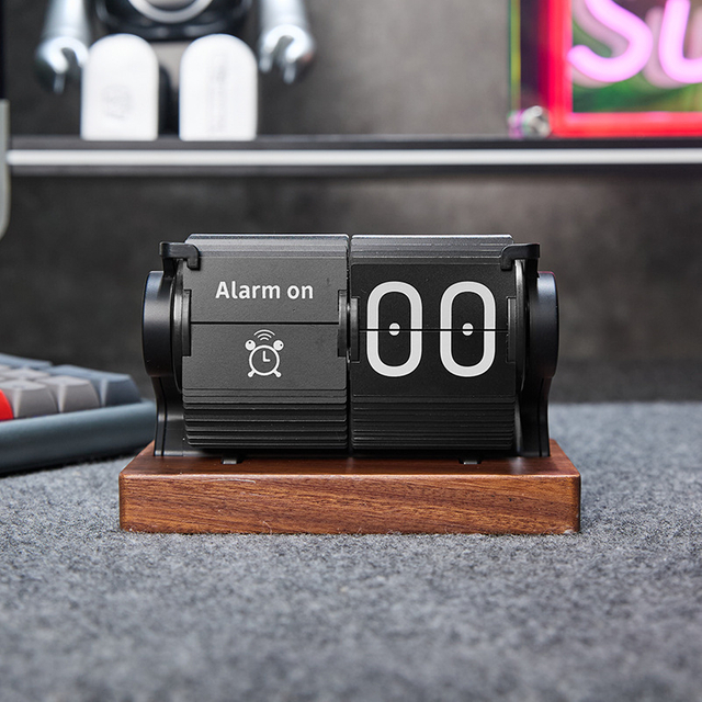 Table Flip Clock Desk Page Turning Desk Clock Reloj Senior Auto Flip Alarm Clock With Timer
