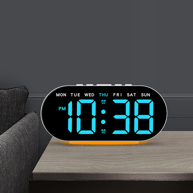 LED Digital Desk Alarm Clock Reloj Display Temperature Week Calendar Wake up Digital Table Alarm Clock with Night Light