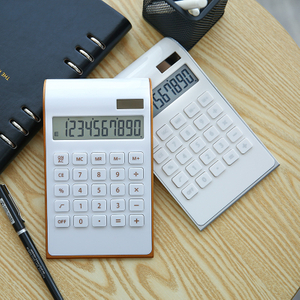 10 Digit Dual Power Desktop Calculator Minimalist Large Screen Plastic Calculator Battery Or Solar Power Scientific Calculator