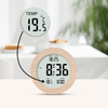 LCD Digital Wooden Desk Table Clock Solid Wood Alarm Clock with Temperature Date