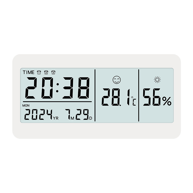 Magnetic LCD Alarm Clock Digital Table Desk Clock Display Temperature Humidness