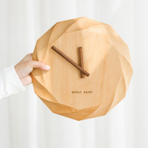 Beech wood Raw wood color Wooden wall clock for home decor Silent clock