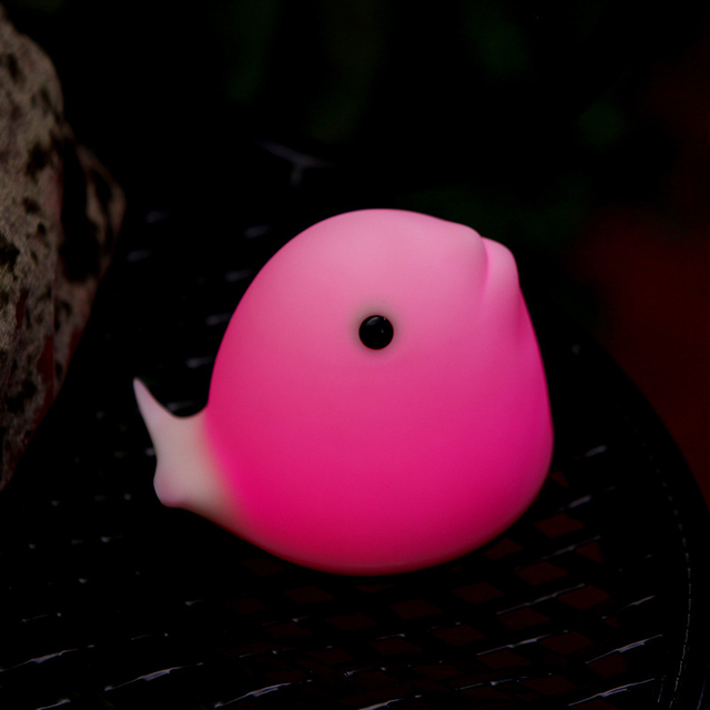 Desk Decor Bedroom Bedside Table Sleep Lamp Silicone Wireless Night Lamp LED Whale Night Light
