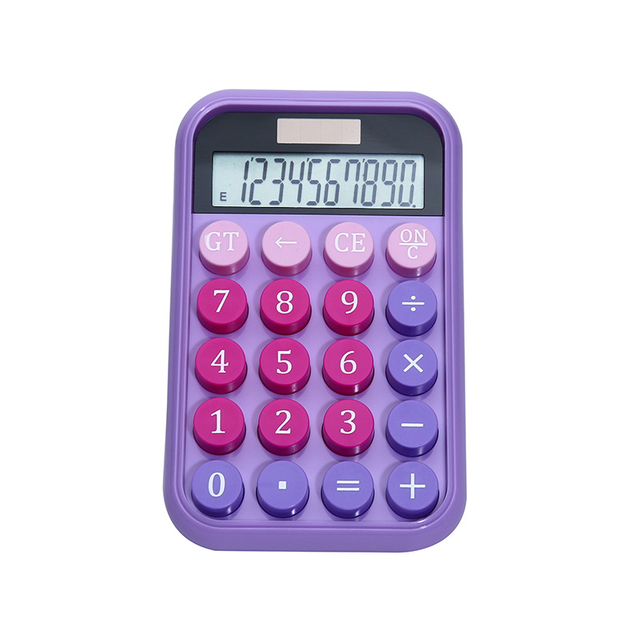 Learning Supplies Color Candy Key Calculator Dual Power Electronic Calculator 10 Digit Desktop Calculator