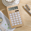 10 Digit Bamboo Calculator Battery or Solar Power Scientific Calculator Dual Power Desktop Calculator