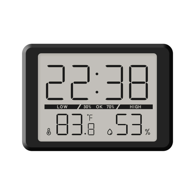 LCD Wall Clock Display Temperature Humidness Magnetic Multifunction Digital Desk Table Clock 