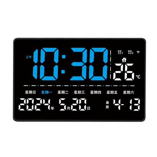 Large Screen LED Digital Desk Table Clock Display Temperature Week Calendar Wall Clock 