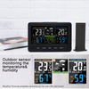 Digital Weather Station Radio Controlled Clock with Indoor Outdoor Thermometer Sensor Digital Table Desk Clock
