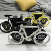 Custom Carved Mechanical Bicycle Flip Clock Personality Creative Bicycle Table Flip Clock Retro Bicycle Shaped Flip Clock