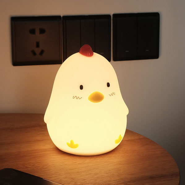 LED Lamp Desk Decor Bedroom Bedside Table Sleep Lamp Silicone Wireless Night Lamp Chicken Night Light 