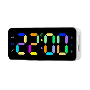 Rectangle Digital Alarm Clock with Date Creative Mirror Table Desk Clock Digital LED Alarm Clock