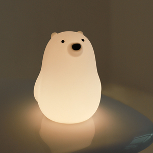 Cartoon Bear Sleeping Lamp Bedroom Bedside Table Lamp Silicone Night Lamp with Patting Switch LED Touch Sensor Night Light