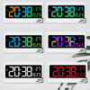 Digital Alarm Clock Display Temperature Week Calendar LED Wall Clock with Night Light