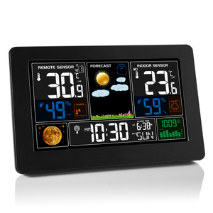 Indoor Outdoor Temperature Humidity Forecast Weather Station Large Screen Digital Table Desk Clock Smart Weather Clock
