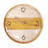 Customized Fashion Home Decor Clocks Round Slient Hanging Wooden Clock Movement Quartz Wall Clock