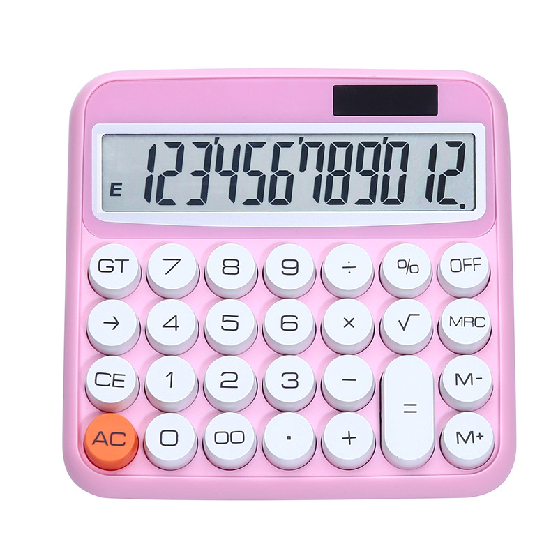 Large Screen Solar Power Calculator 12 Digit Dual Power Calculator Plastic Scientific Desktop Calculator