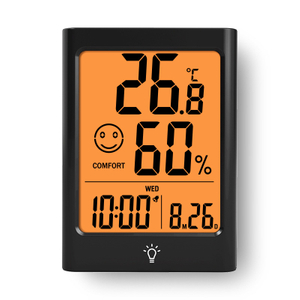 Household Backlit Magnet Digital Thermometer Hygrometer Calendar Digital Desk Alarm Clock 