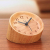 Creative Log Wood Desk Clock Custom Round Solid Wooden Table Clock For Bedroom